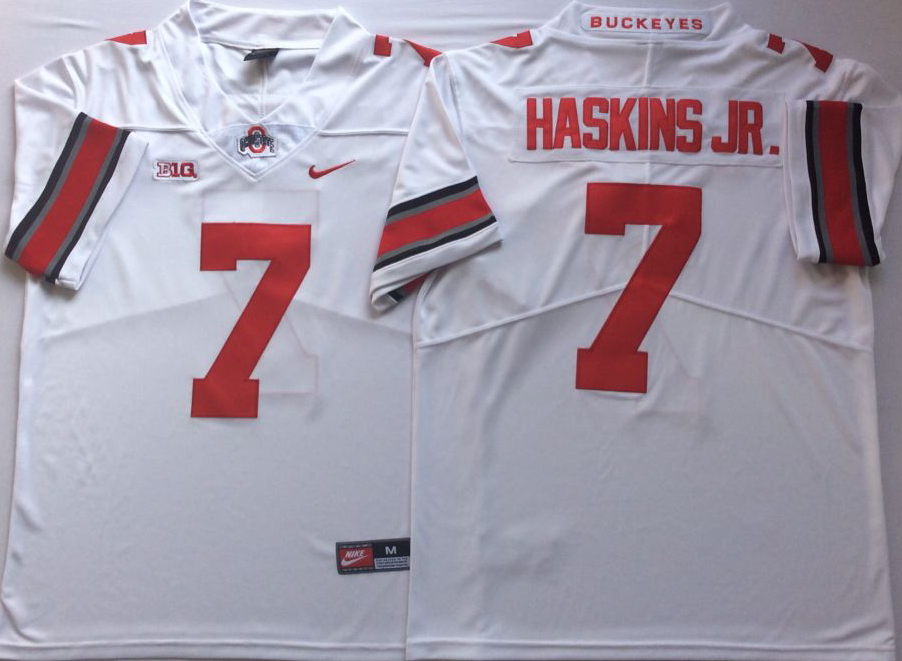 Men's Ohio State Buckeyes Dwayne Haskins #7 White Jersey